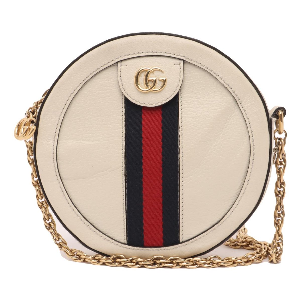 Ophidia Round leather crossbody bag