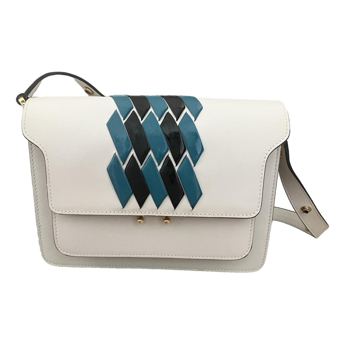 Trunk leather crossbody bag