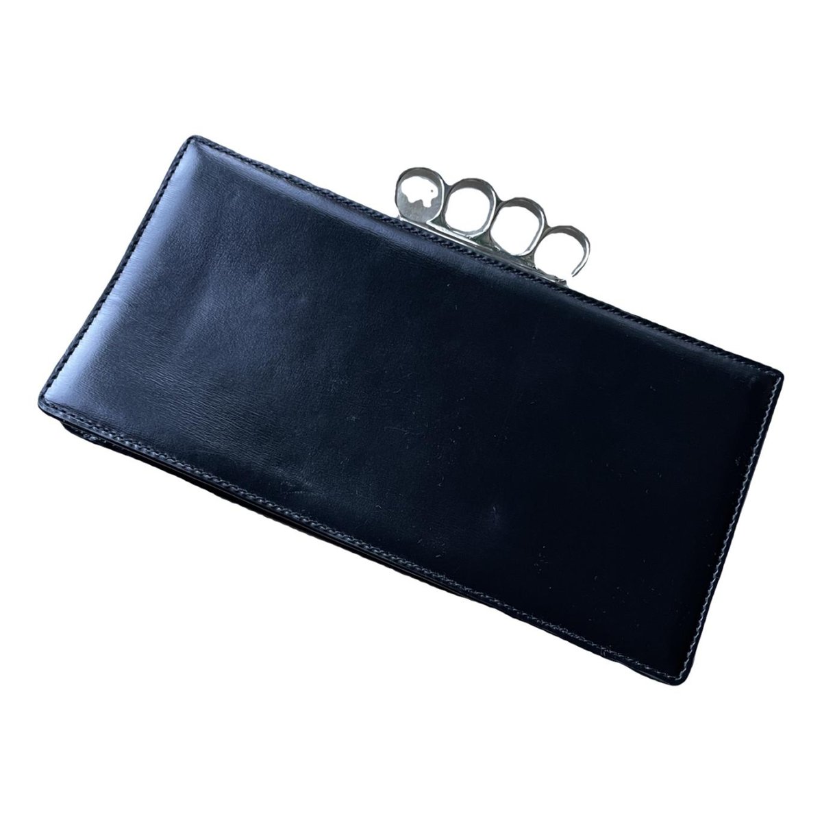 Knuckle leather clutch bag