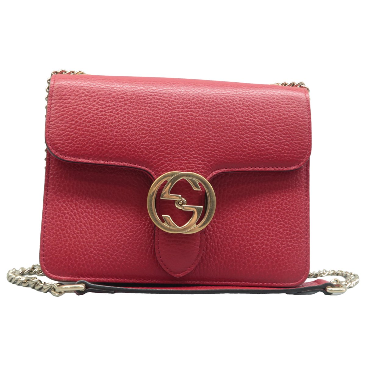 Interlocking leather handbag