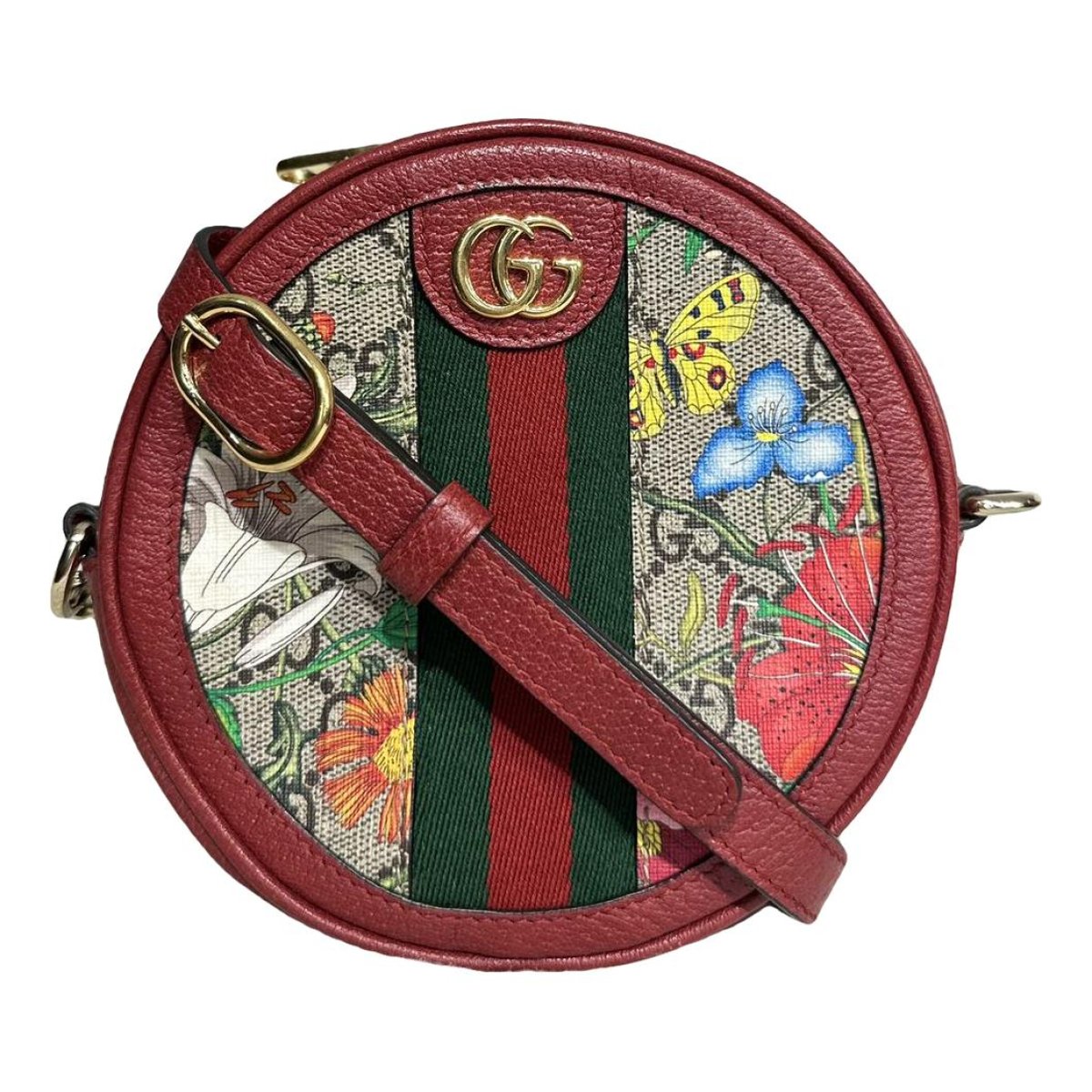 Ophidia Round leather handbag