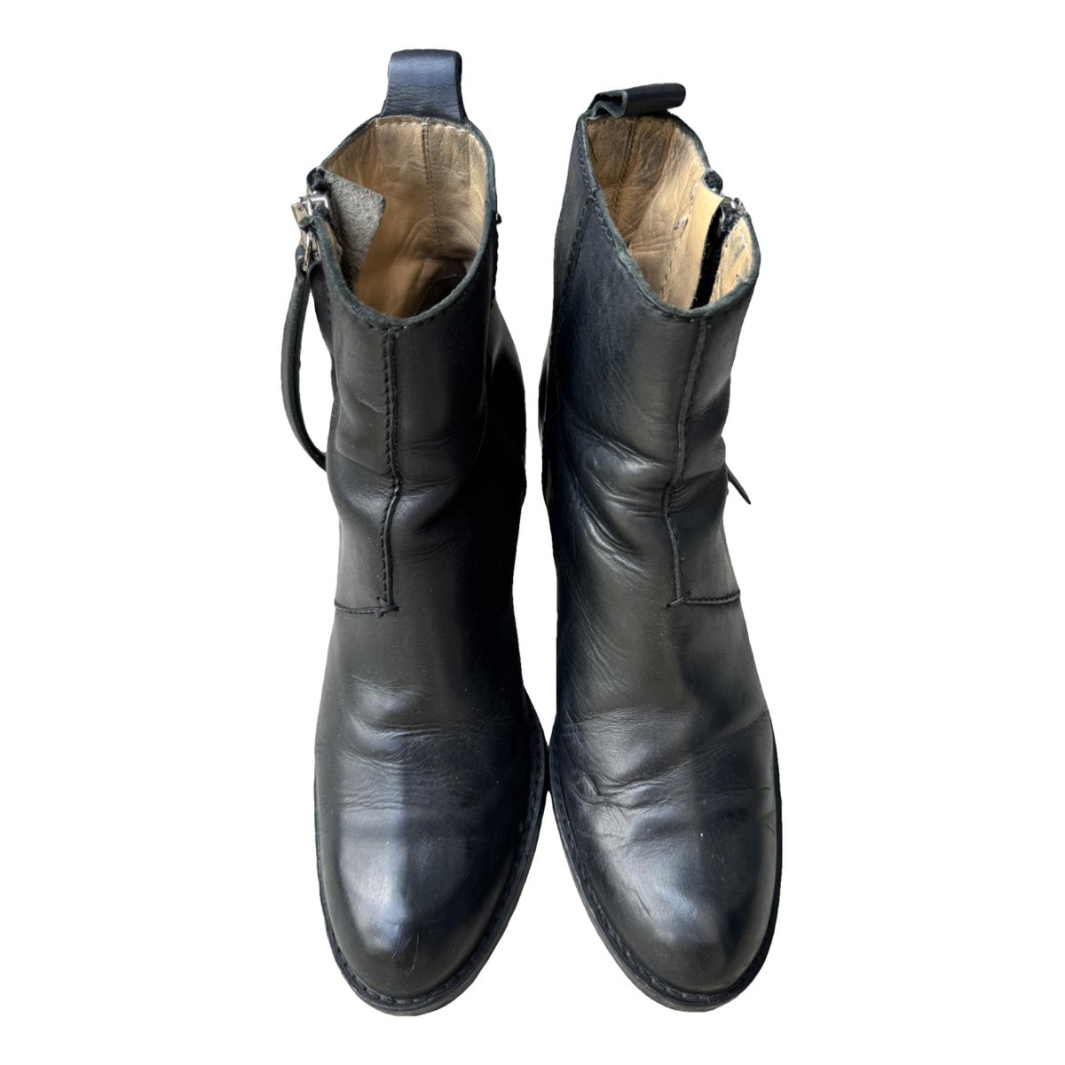 Pistol leather ankle boots