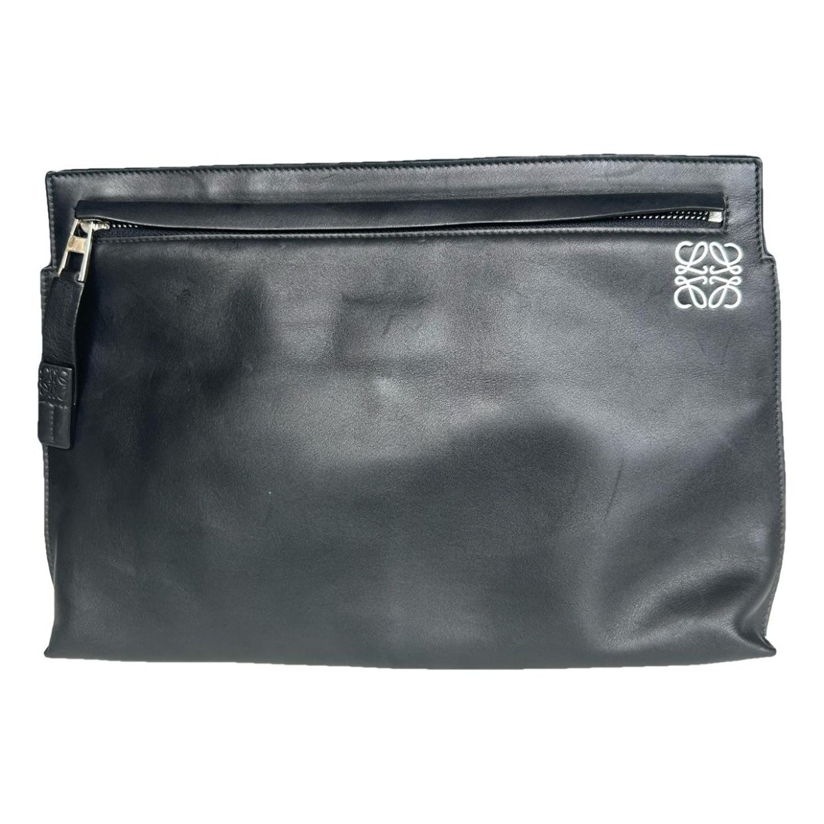 T Pouch leather clutch bag