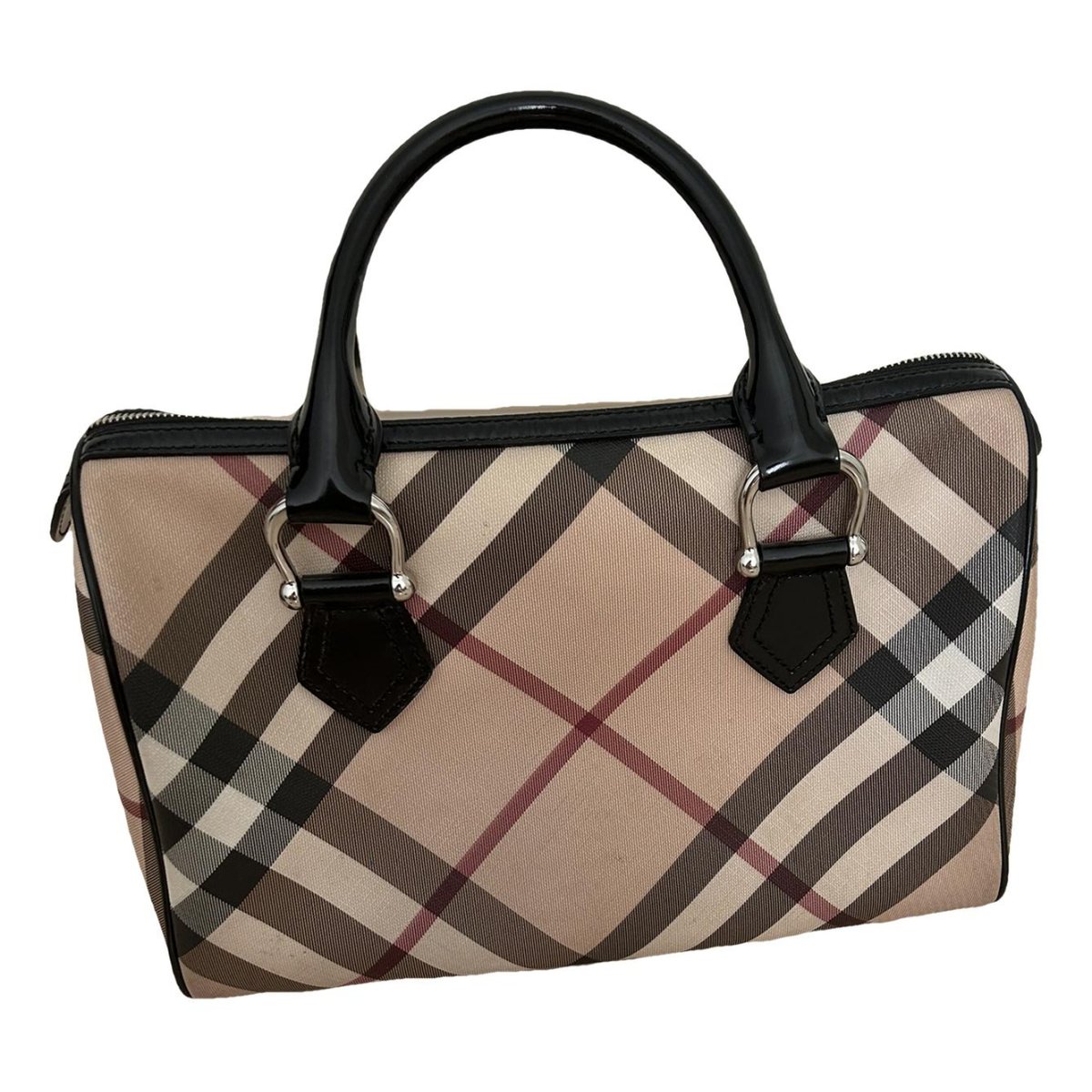 Title leather handbag