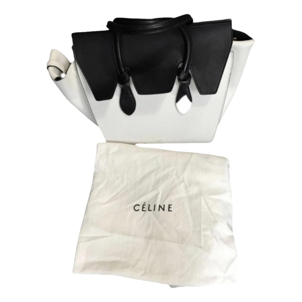 Tie leather handbag