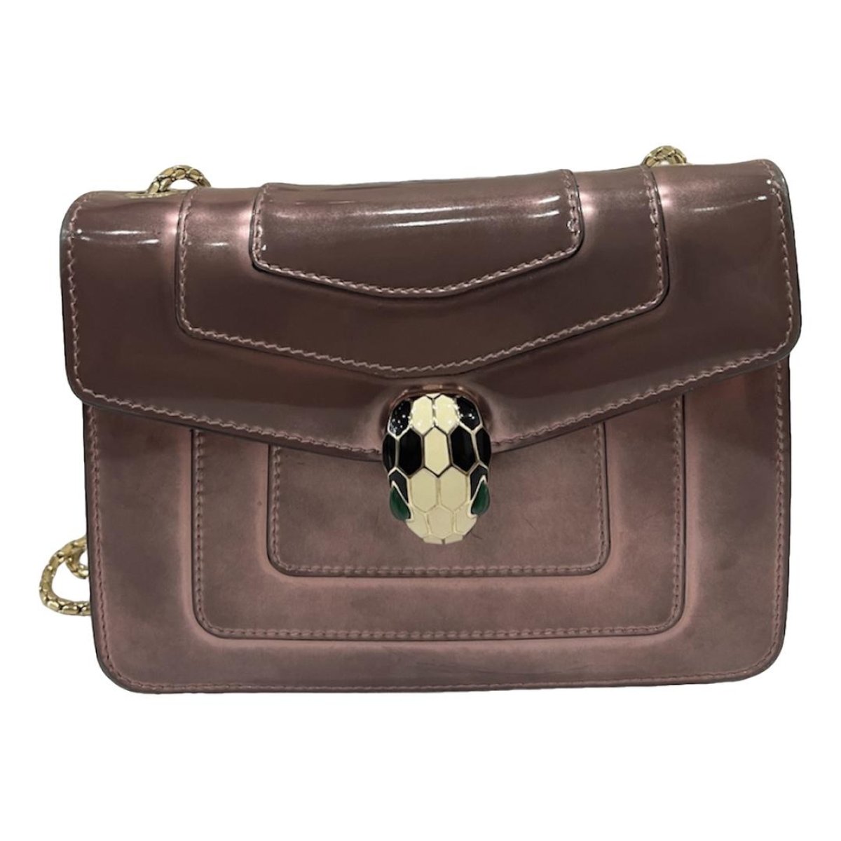 Serpenti patent leather handbag