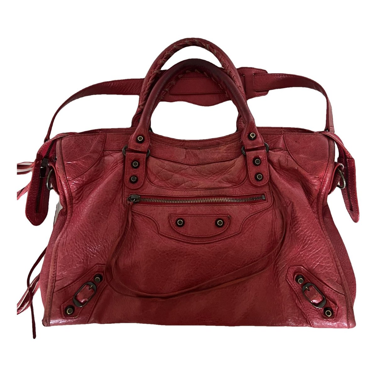 City leather handbag