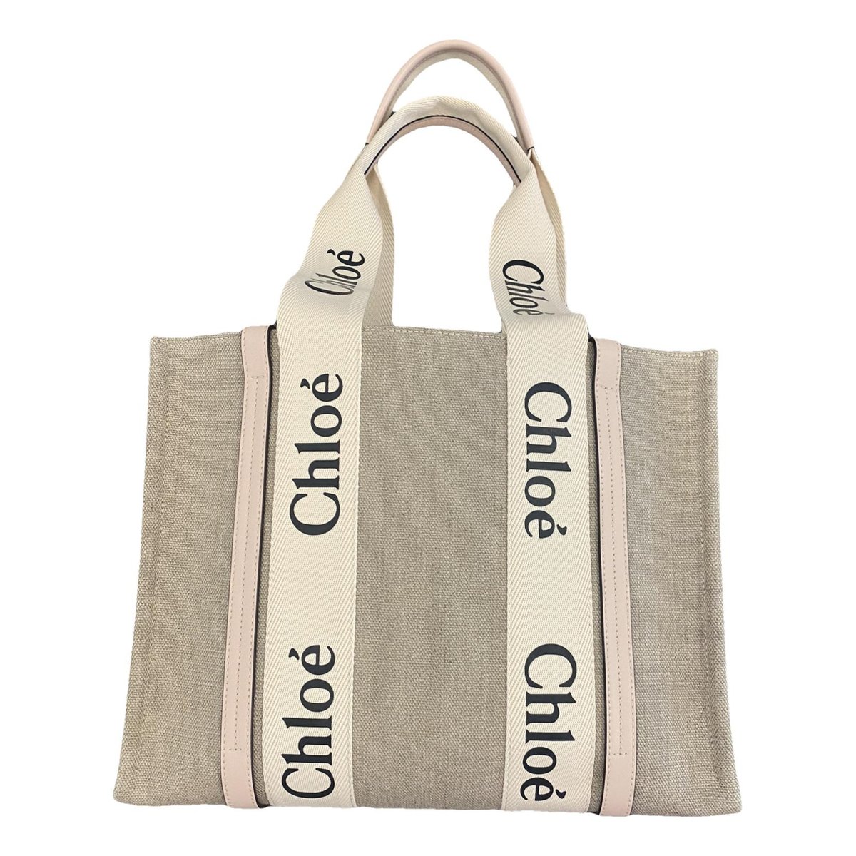 Woody linen tote