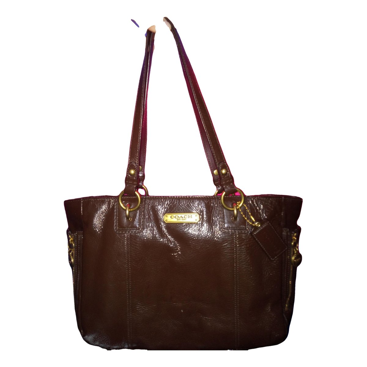 Gramercy Satchel patent leather handbag