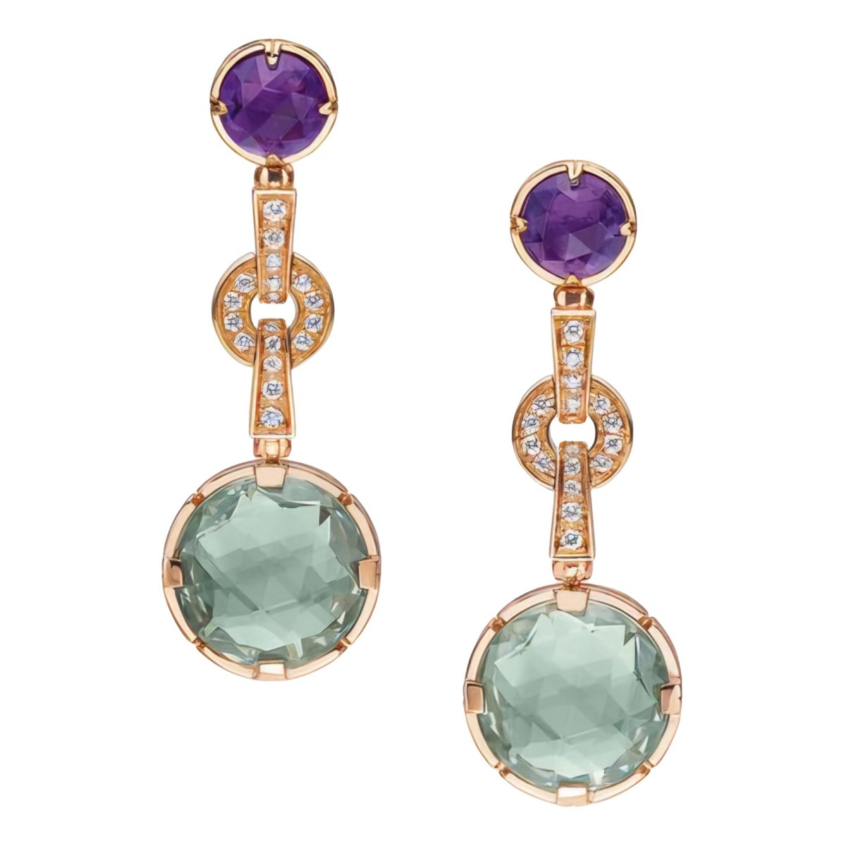 Parentesi Cocktail pink gold earrings