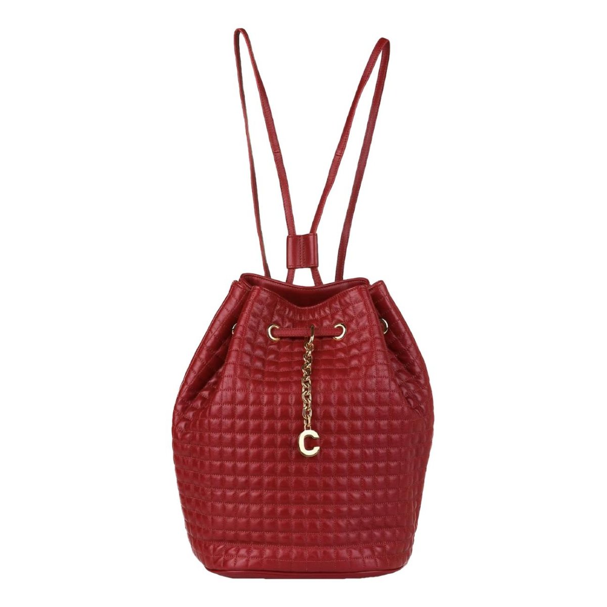 Clasp Bucket leather handbag