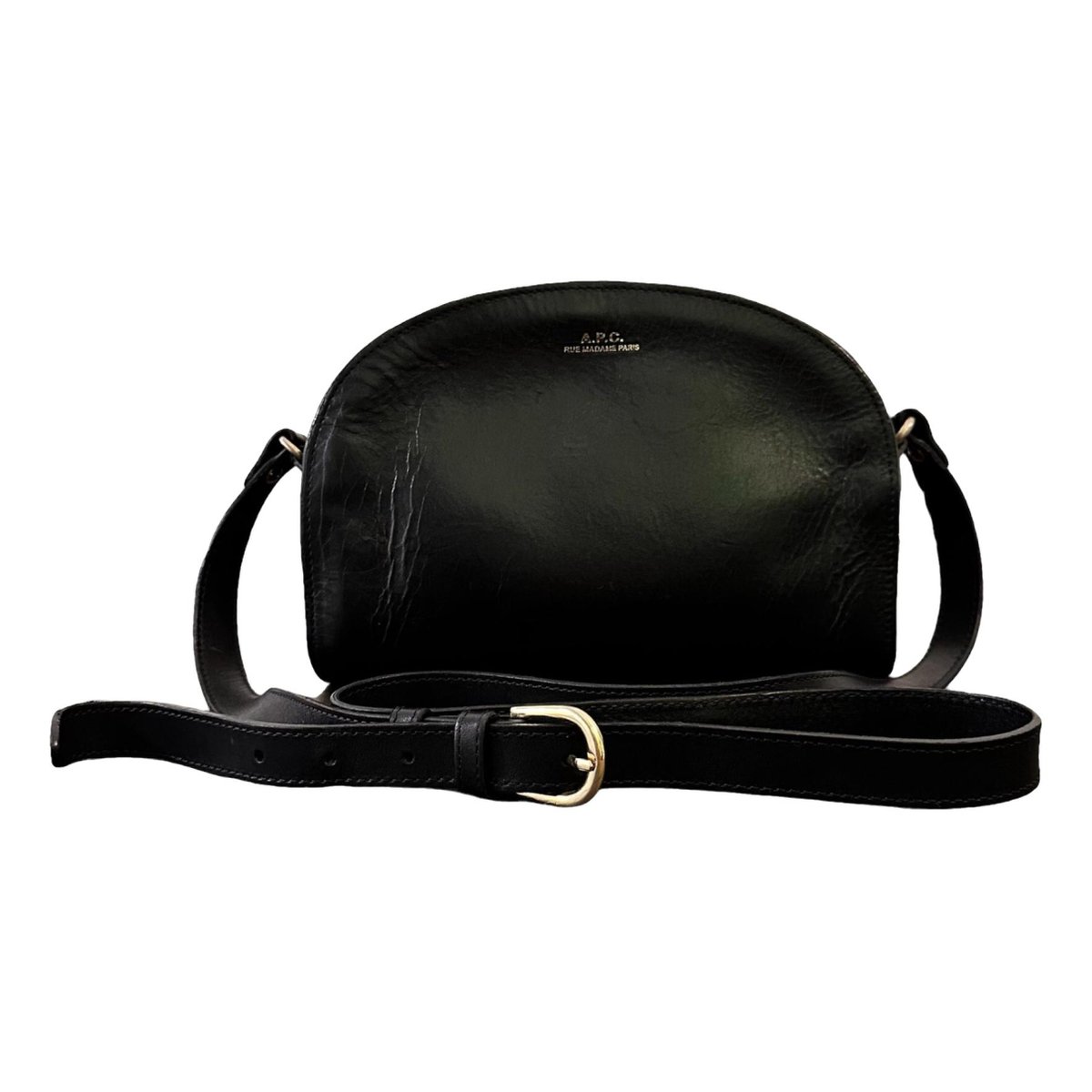 Demi-lune leather crossbody bag