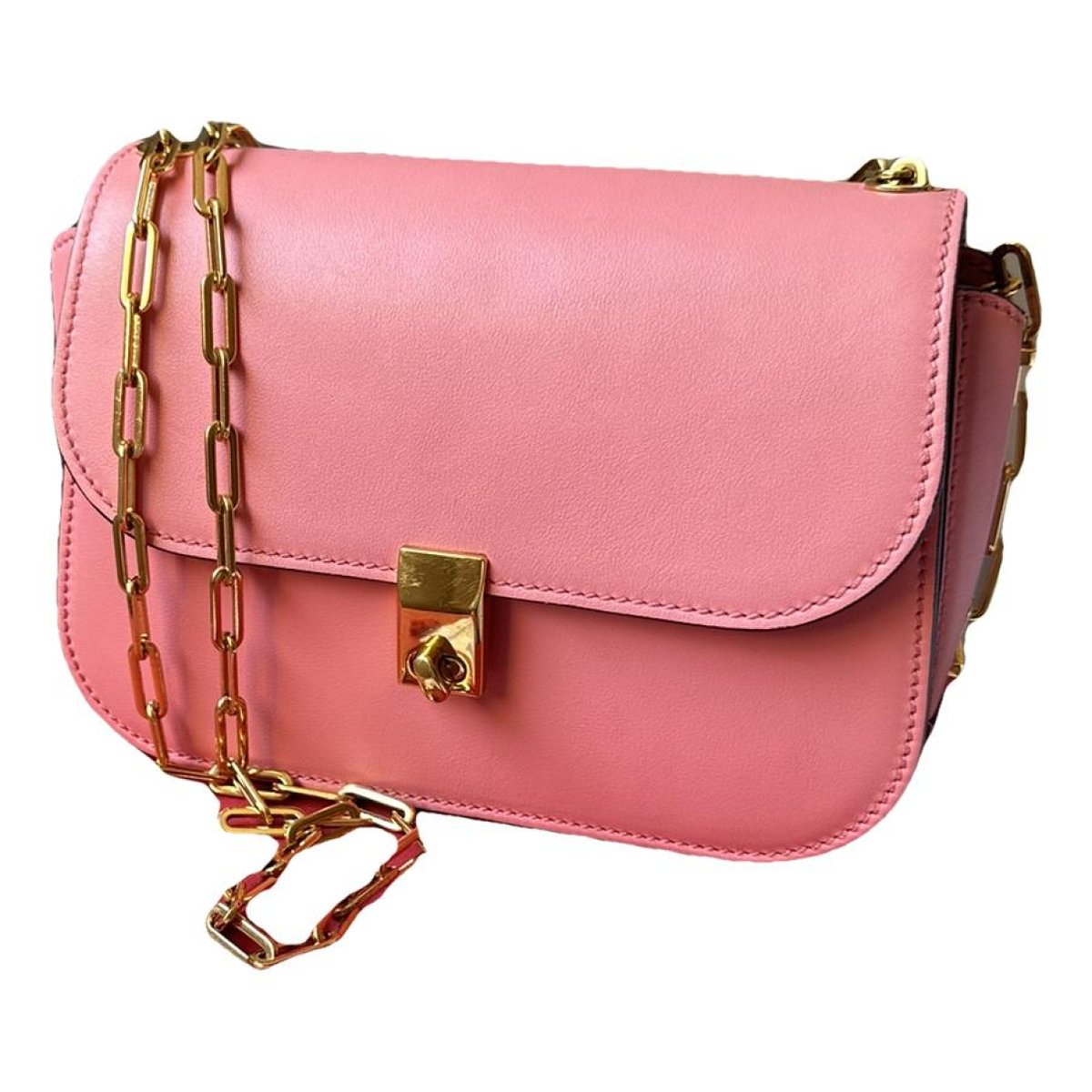 All over chain leather handbag