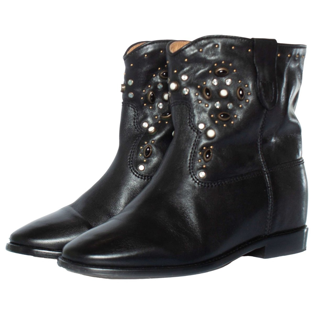 Cluster leather western boots