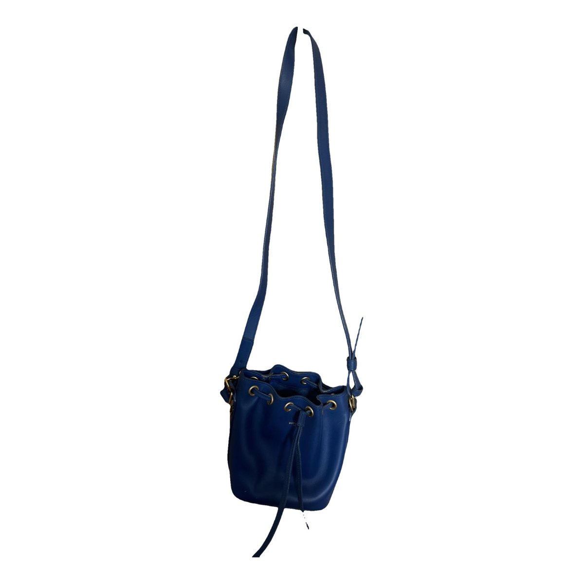Monogram bucket leather handbag