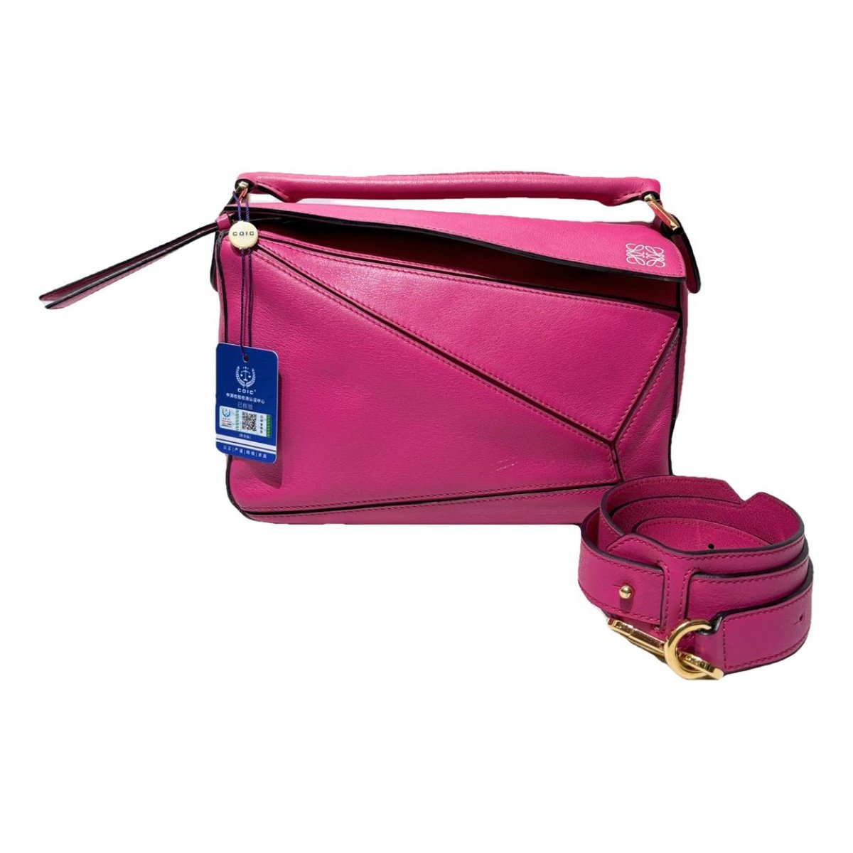 Puzzle leather handbag