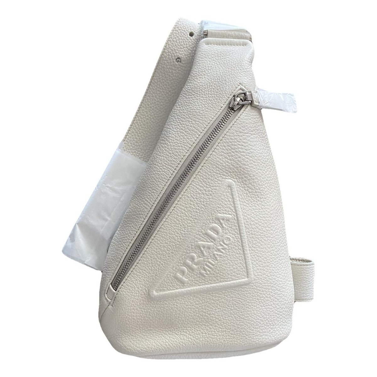 Triangle leather crossbody bag