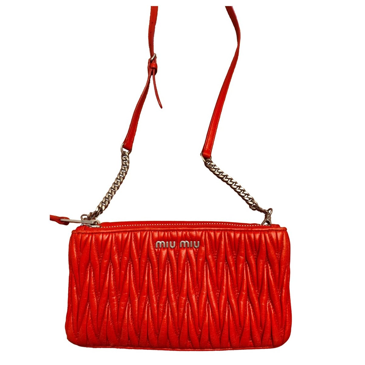 Miu Wander leather crossbody bag