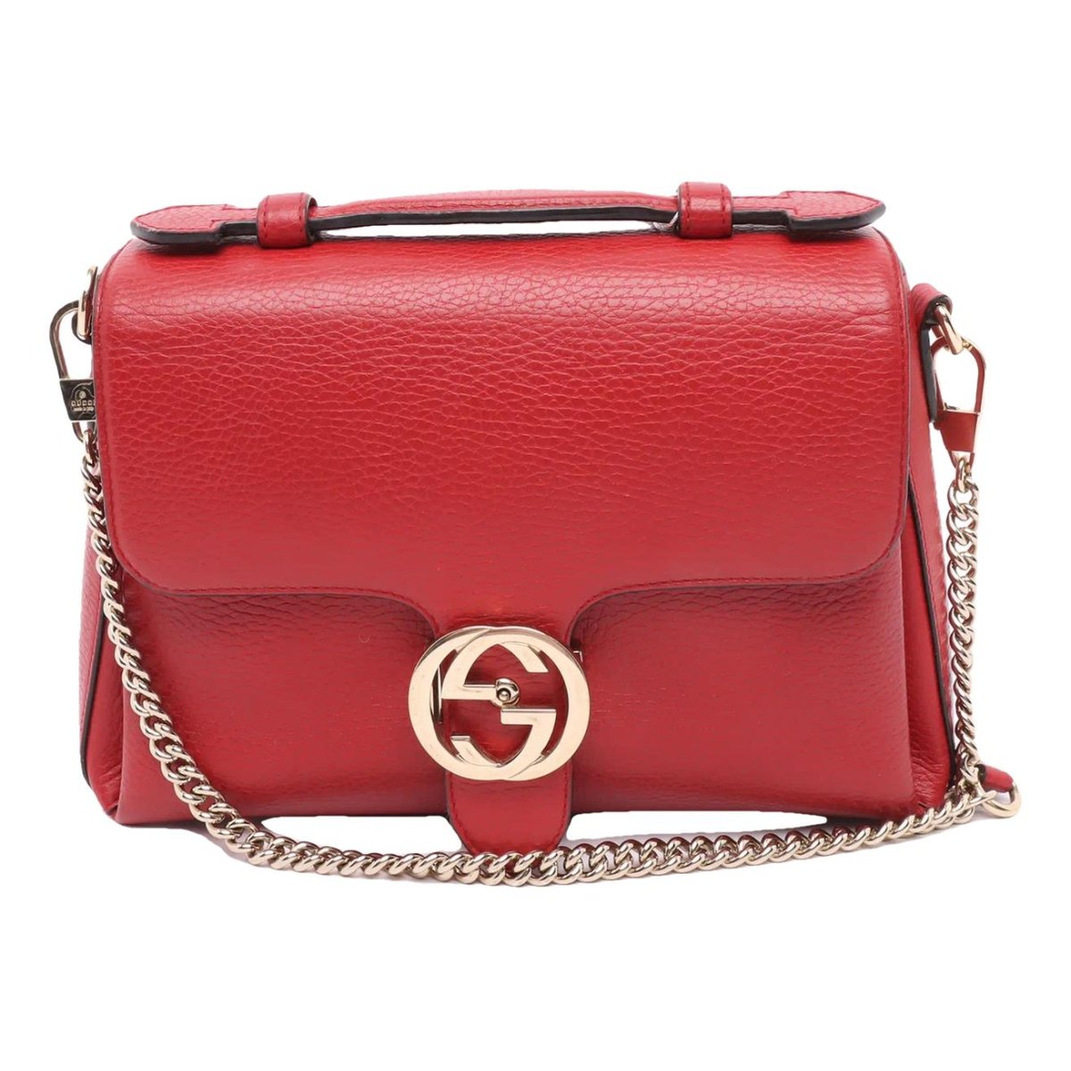 Interlocking leather handbag
