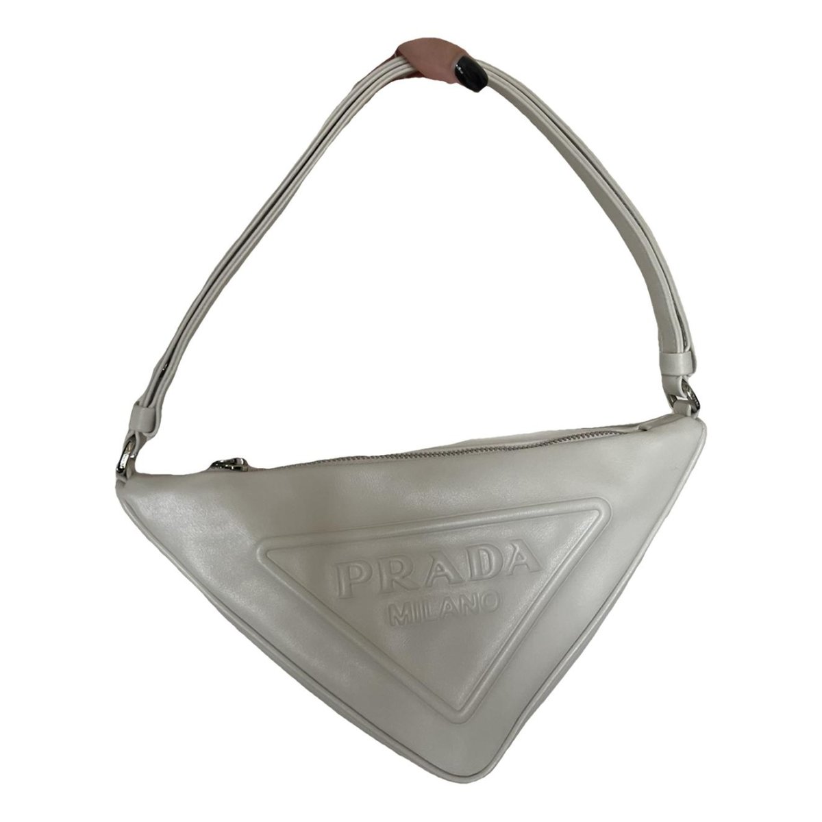 Triangle leather handbag