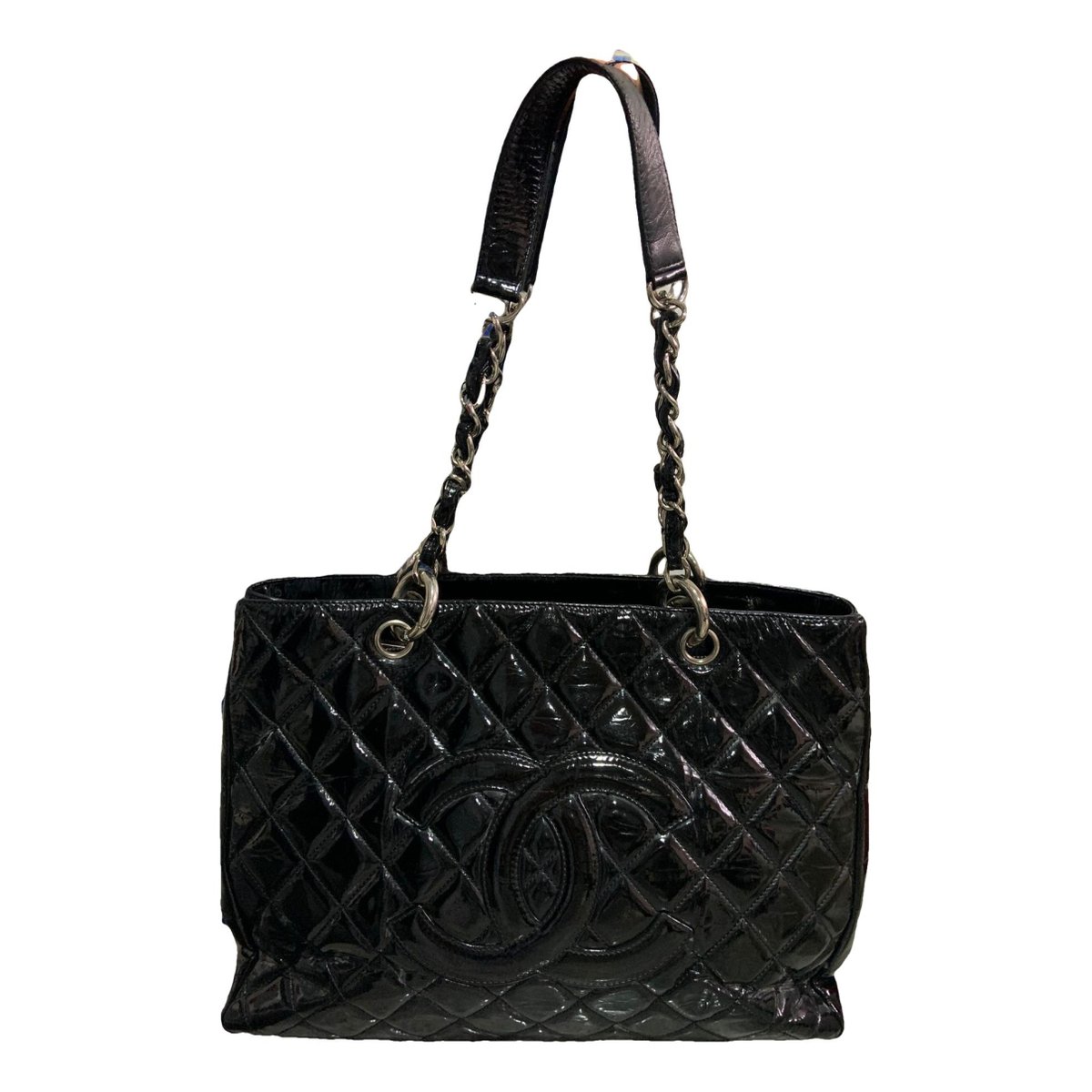 Grand shopping patent leather tote