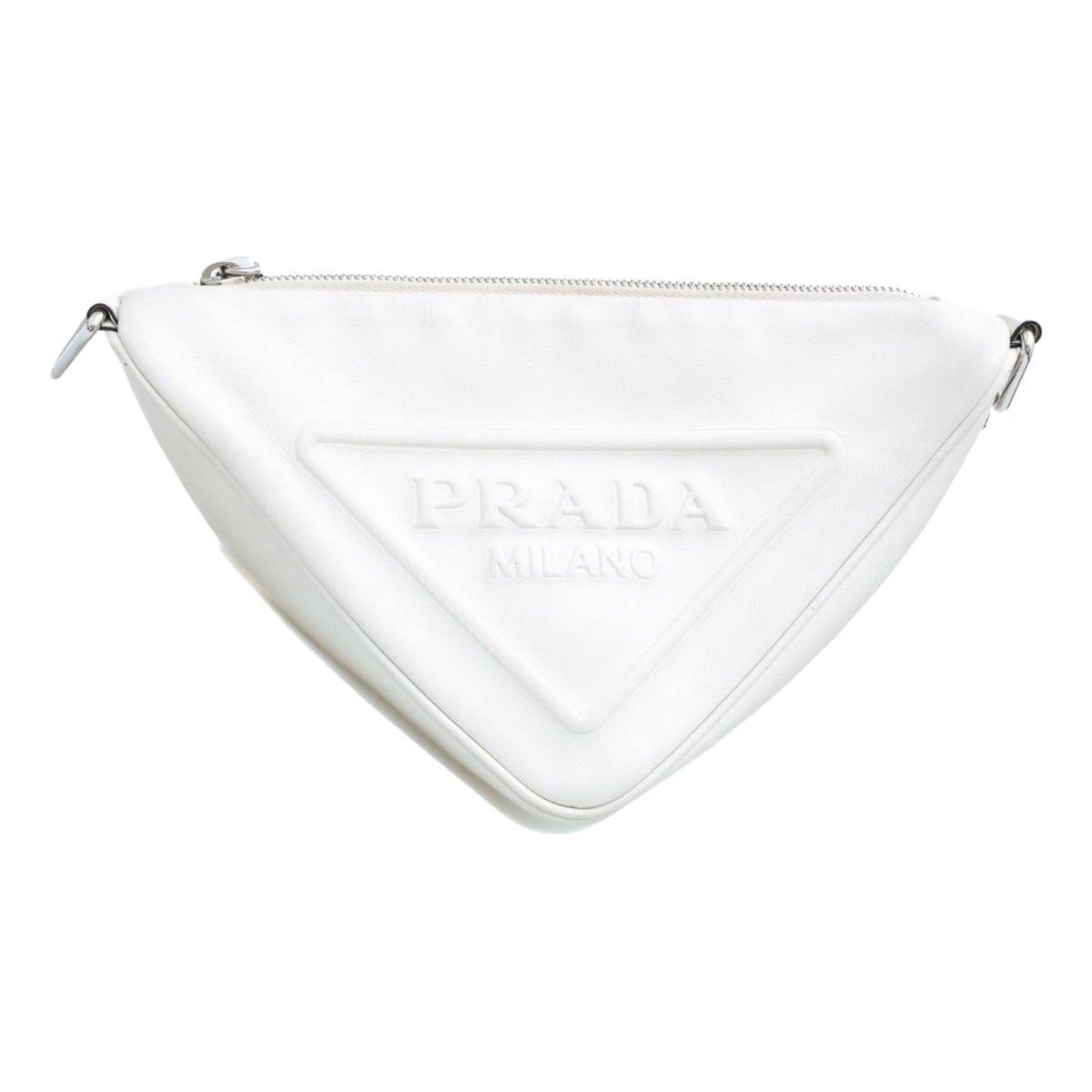 Triangle leather crossbody bag