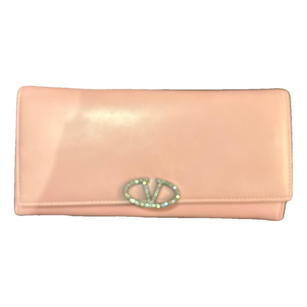 VLogo leather clutch bag