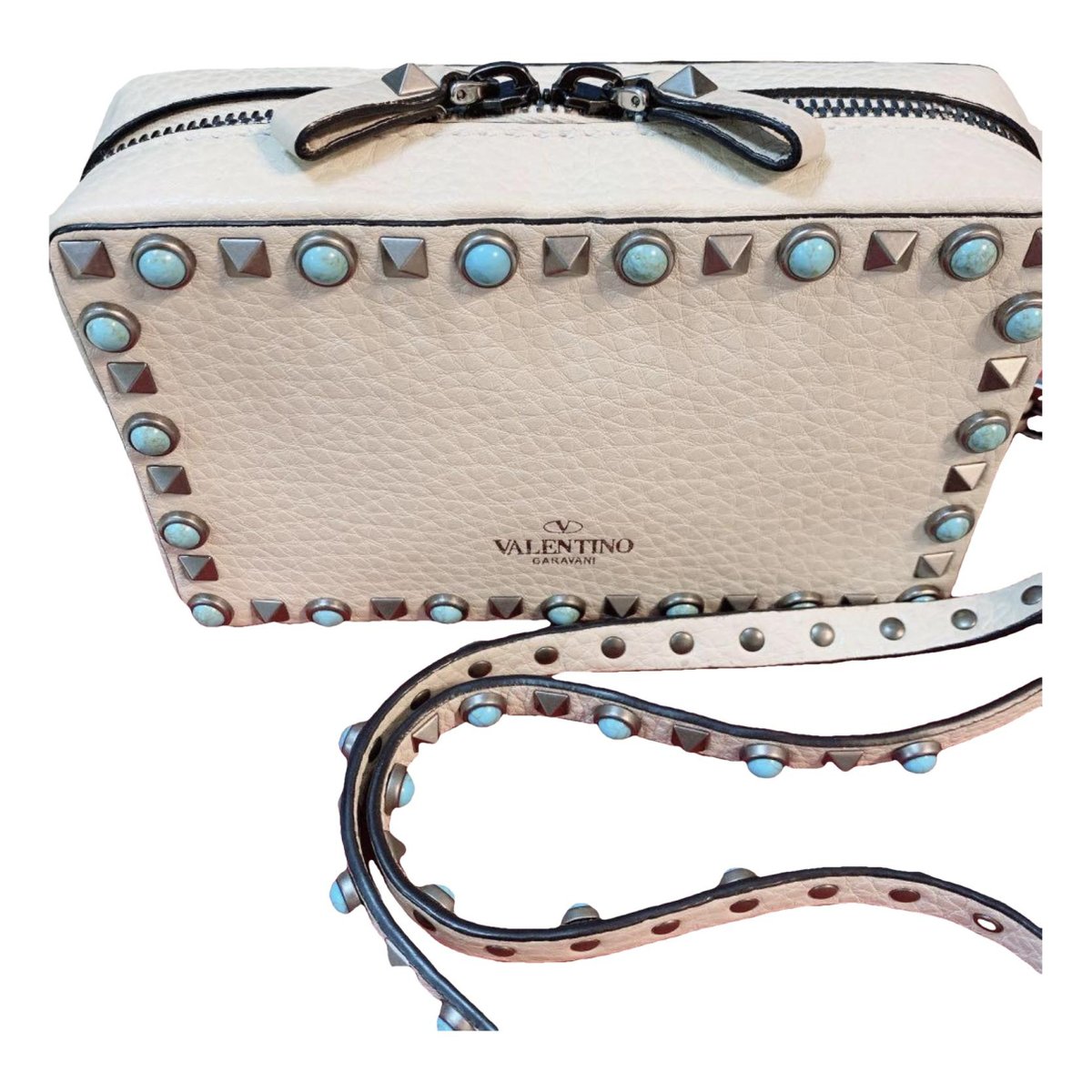 Rockstud spike leather crossbody bag
