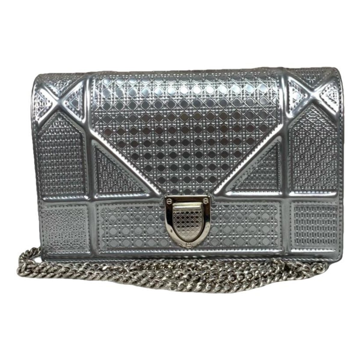 Wallet On Chain Diorama patent leather crossbody bag