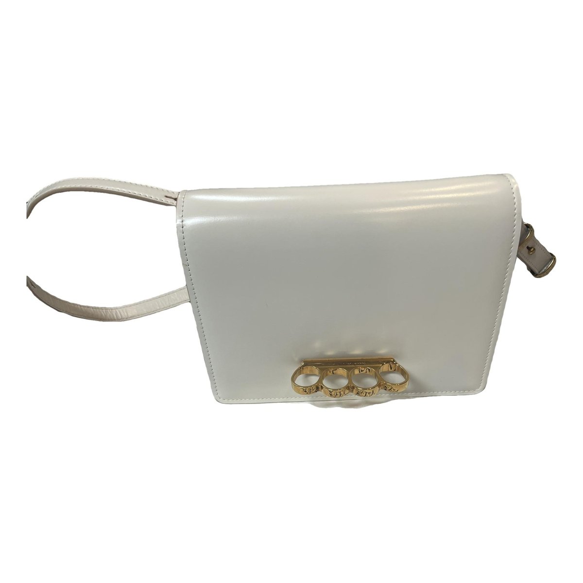 Knuckle leather crossbody bag