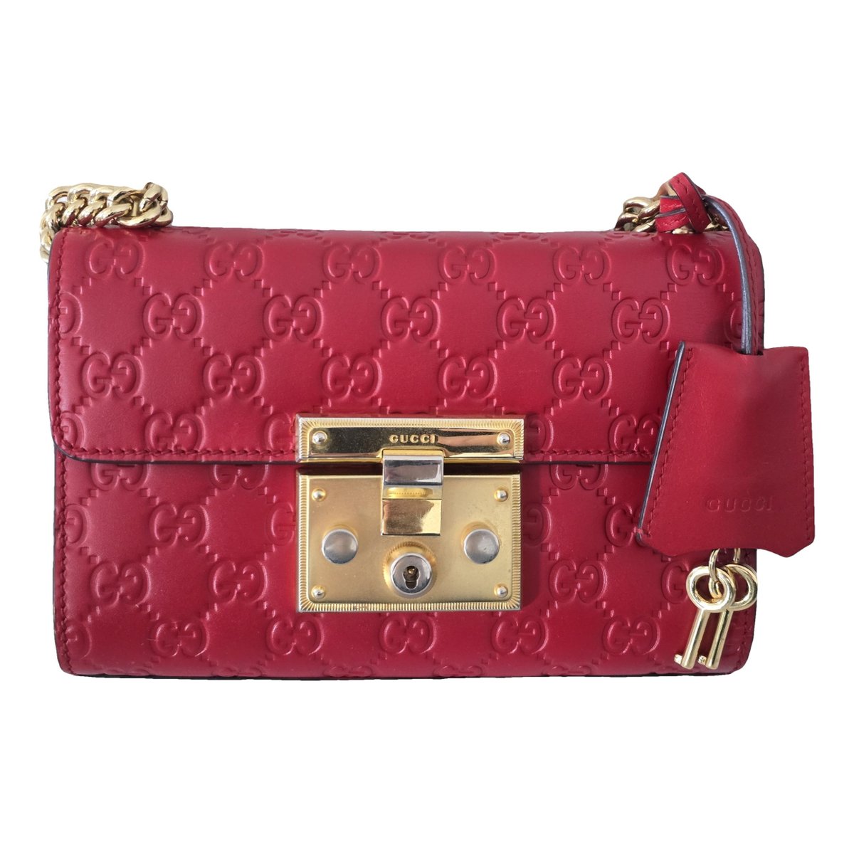 Padlock leather crossbody bag