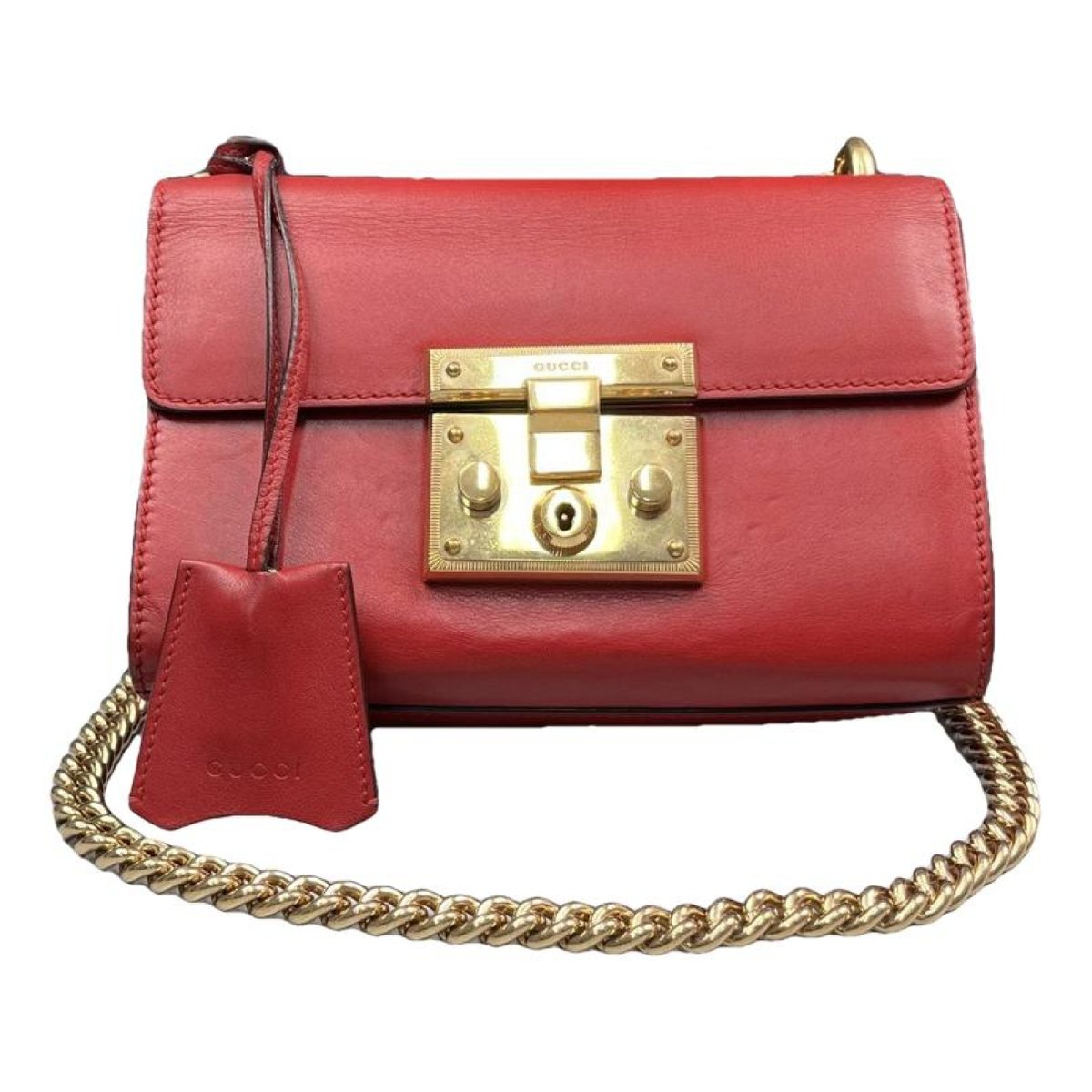 Padlock leather handbag
