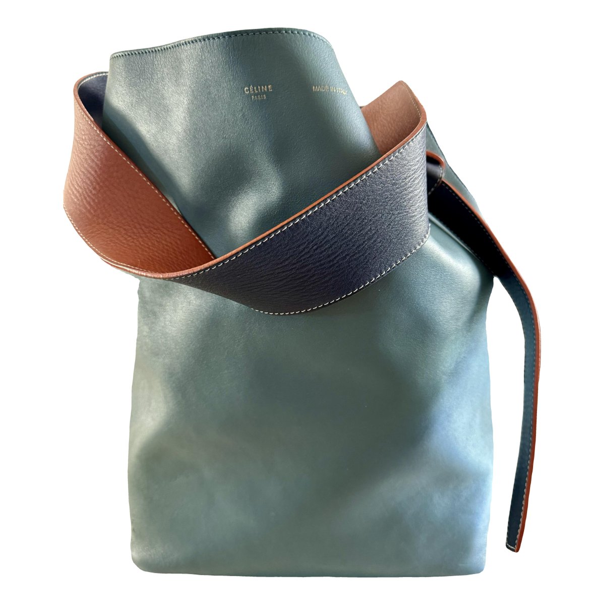 Twisted leather handbag