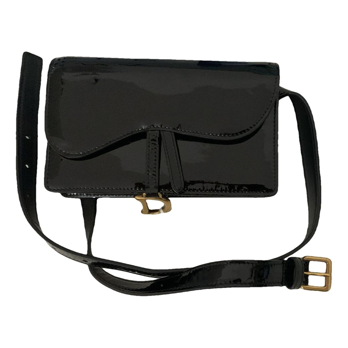 Saddle rectangular leather handbag