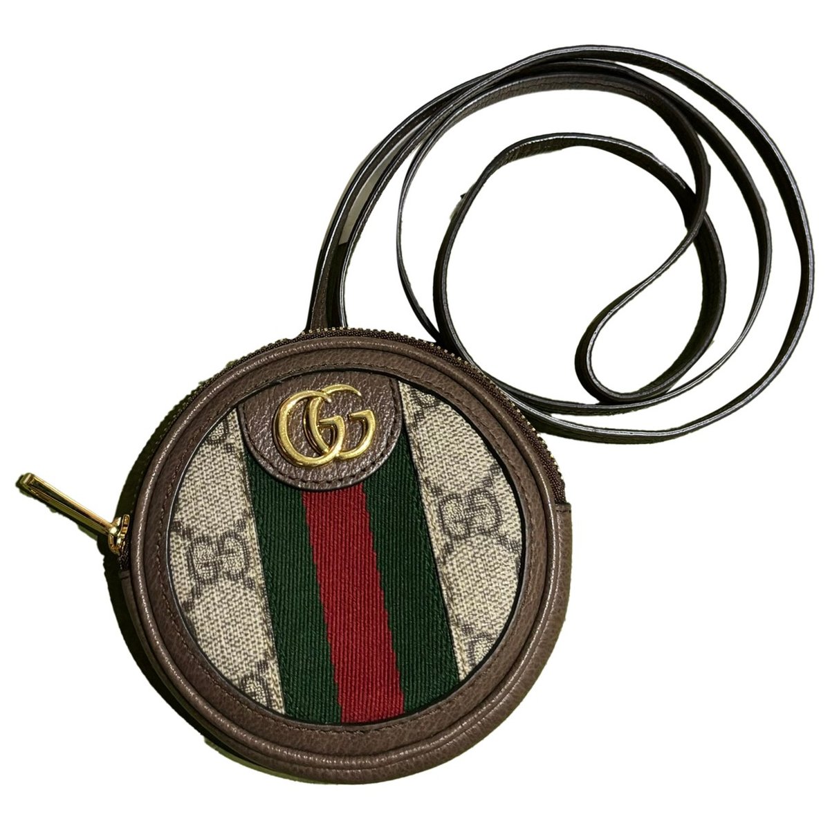 Ophidia Round leather crossbody bag