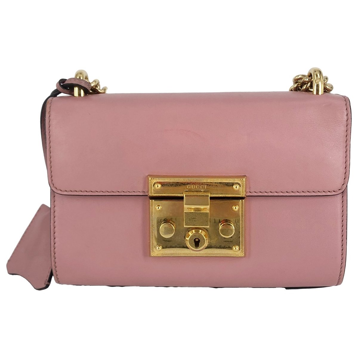 Padlock leather handbag