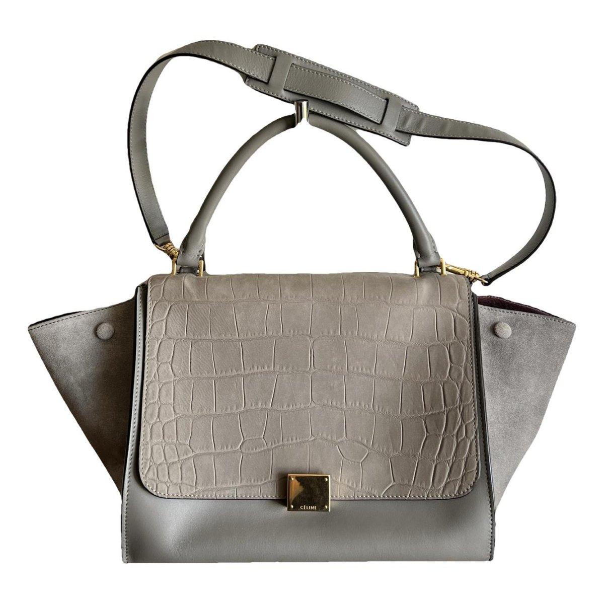 Trapèze leather handbag