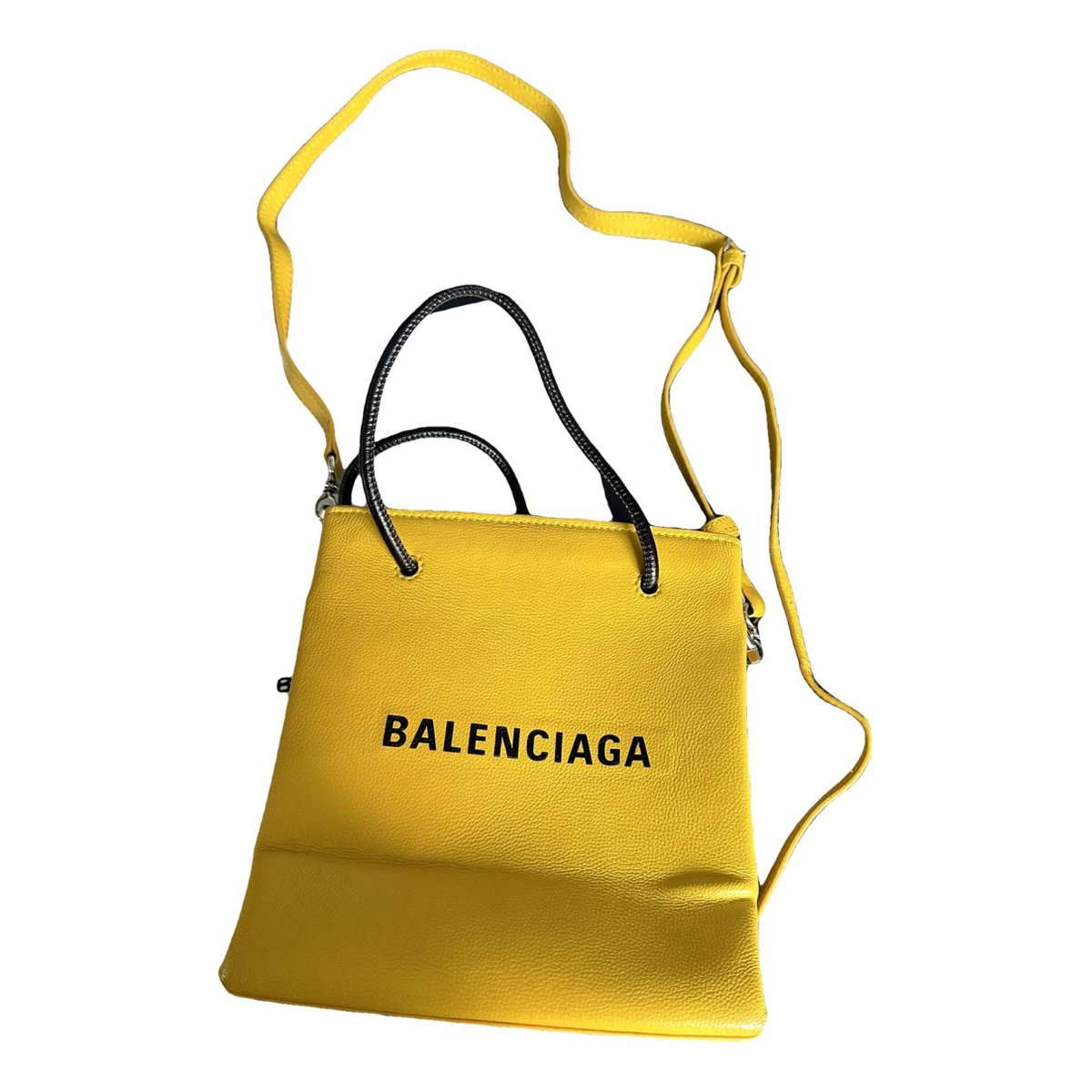 Plastic bag shooper leather crossbody bag