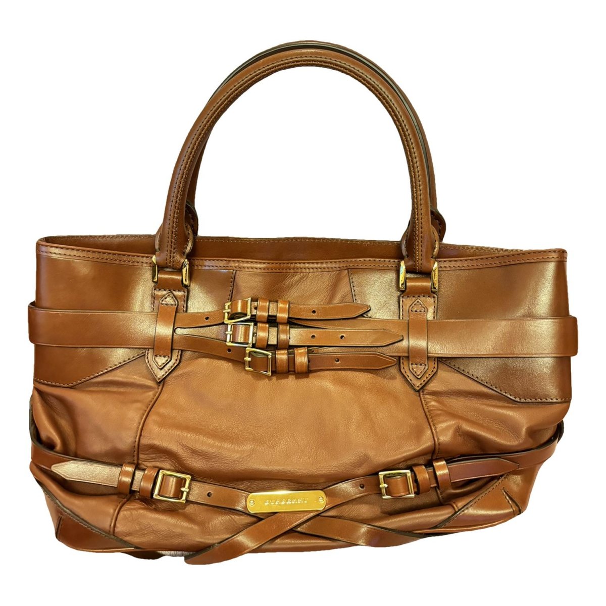 Title leather handbag