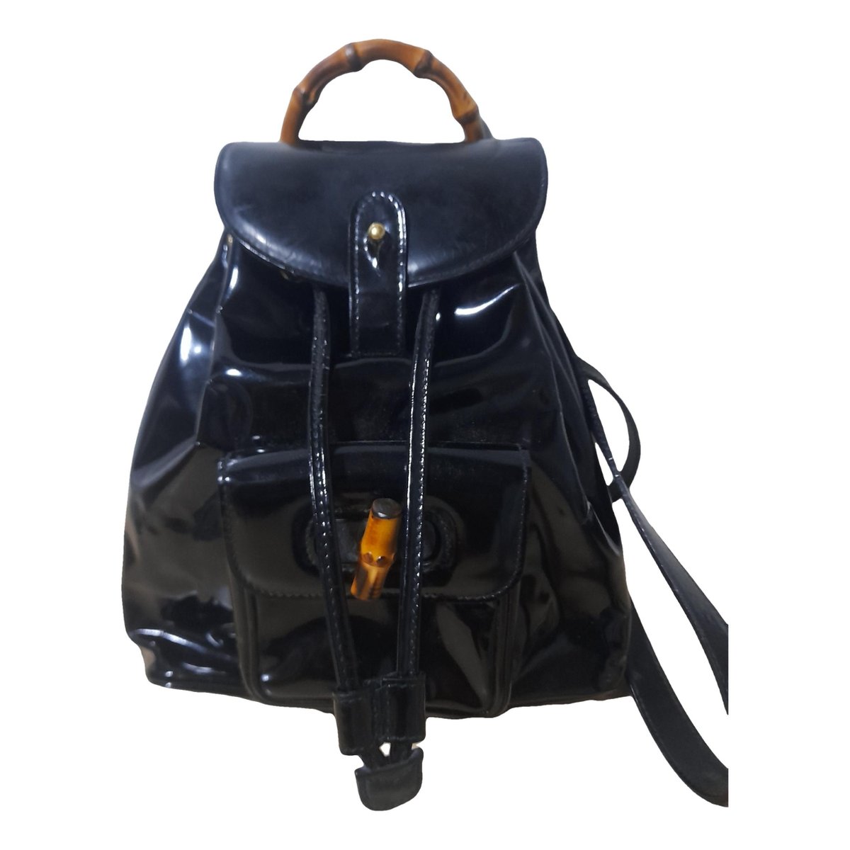 Bamboo Tassel Oval leather backpack