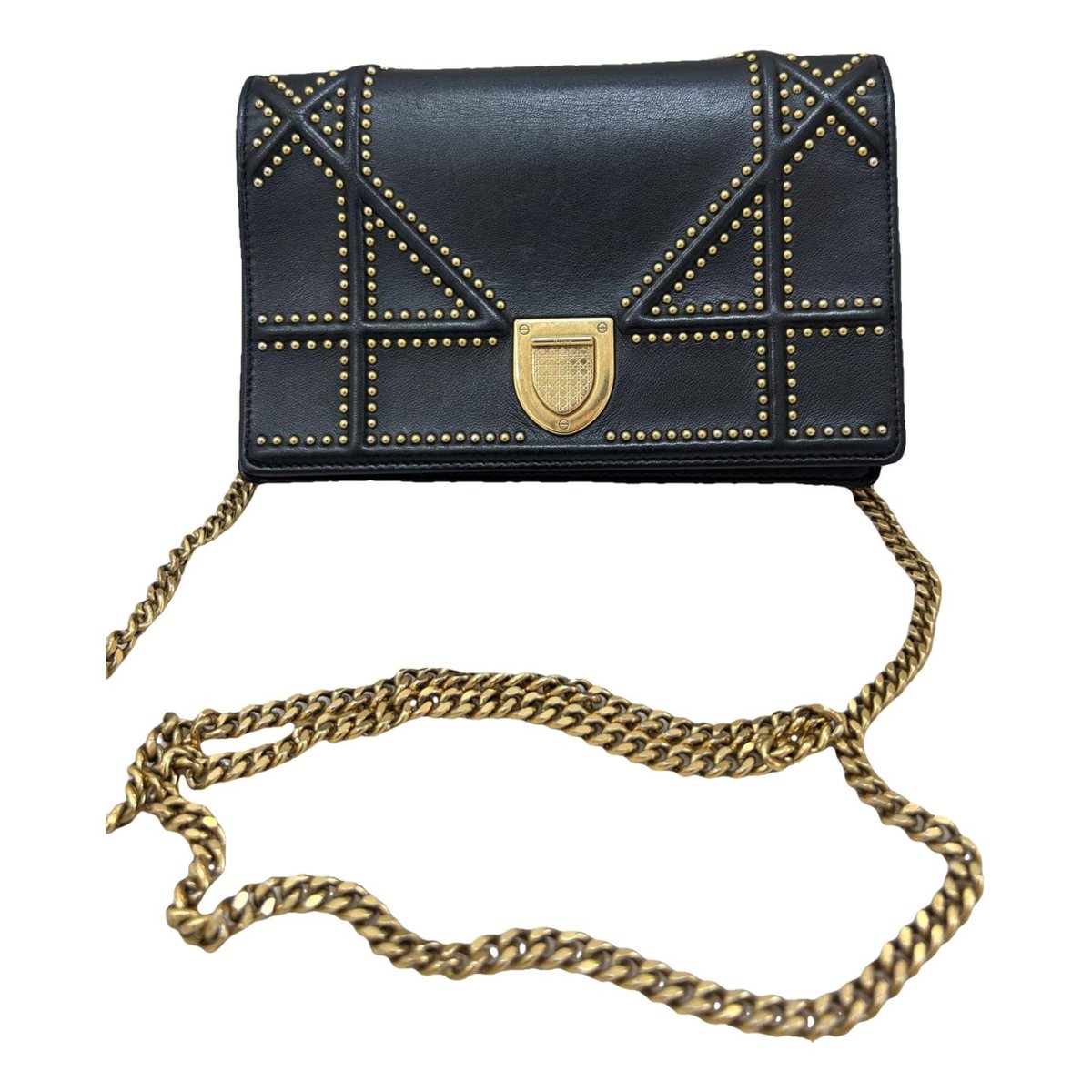 Wallet On Chain Diorama leather crossbody bag