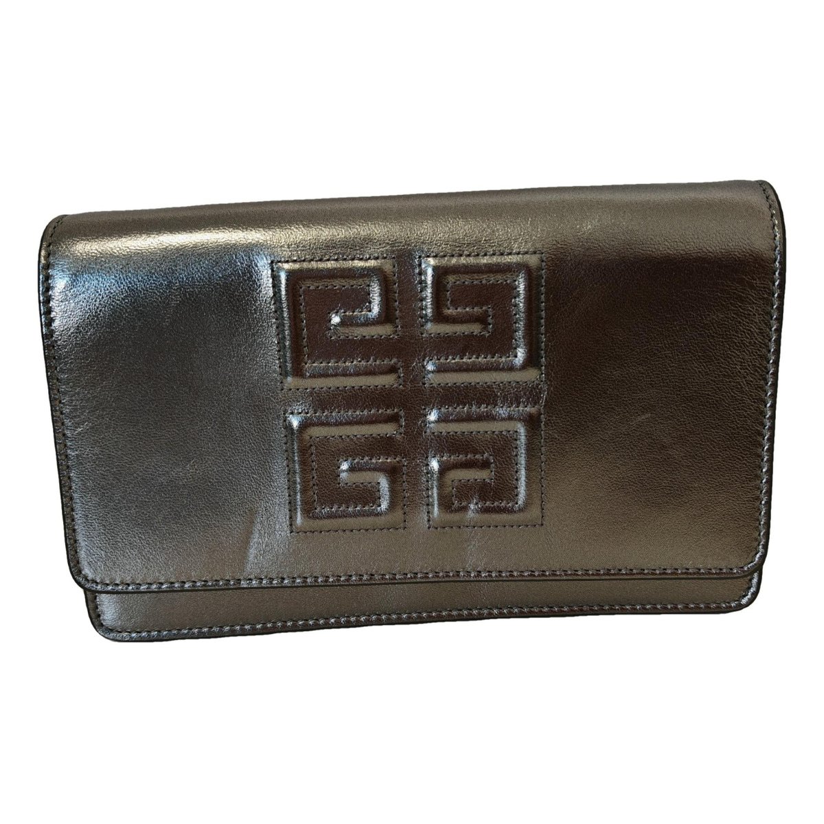 Emblem pony-style calfskin clutch bag