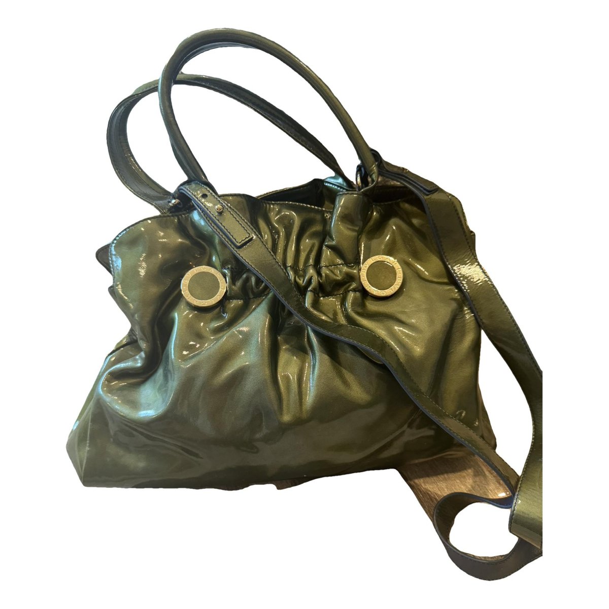Bulgari patent leather handbag
