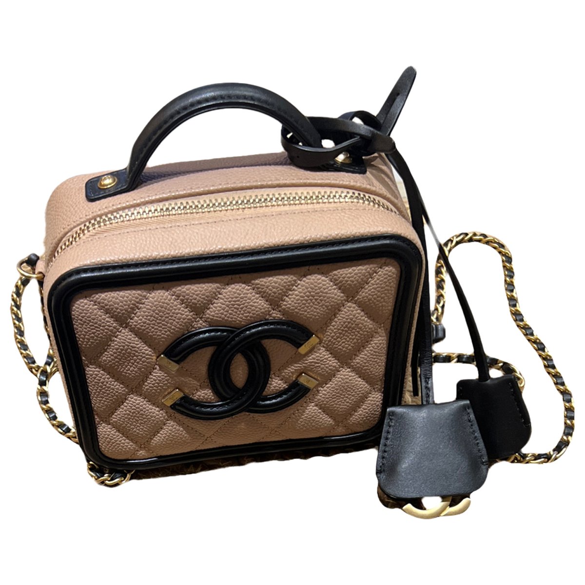 Vanity leather handbag
