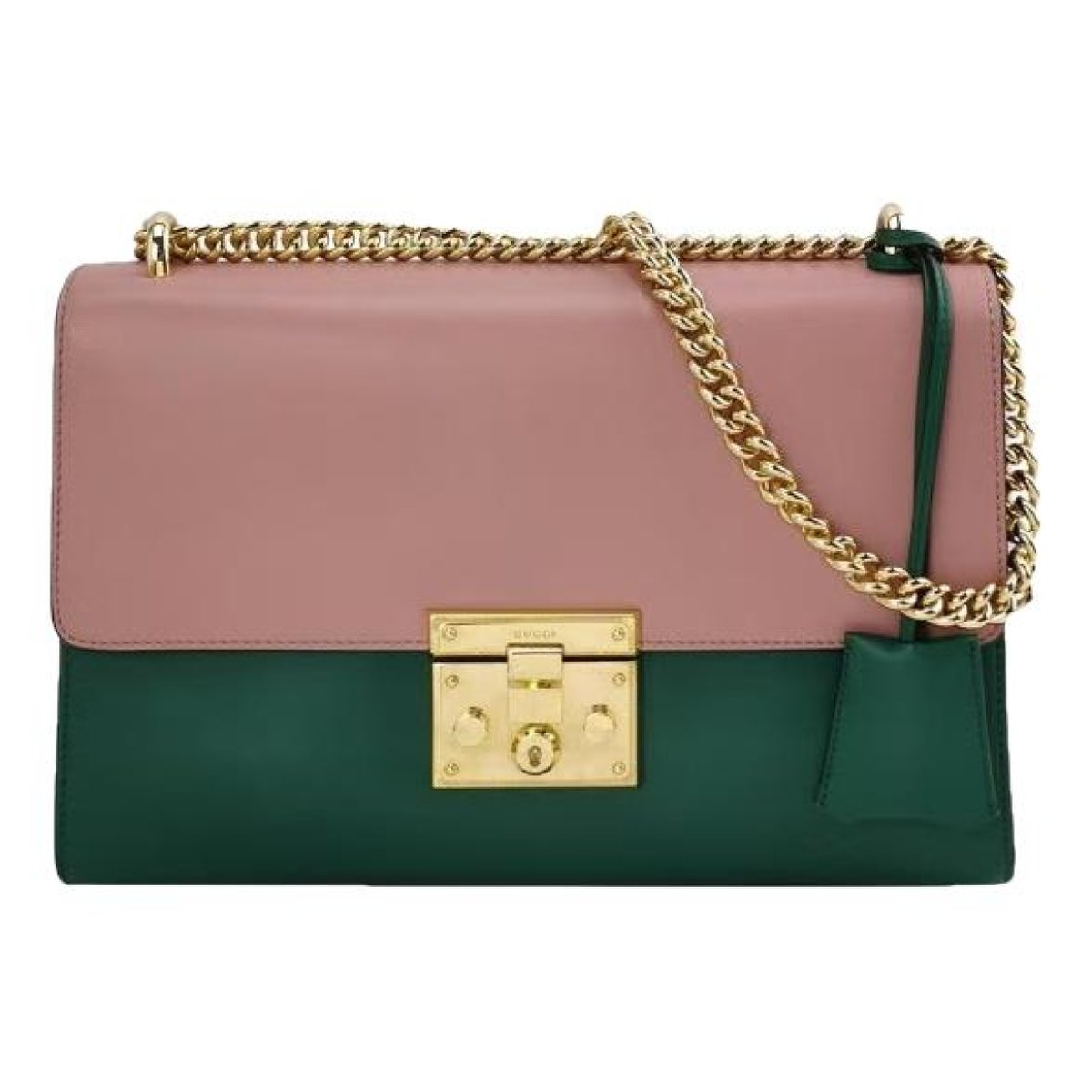 Padlock leather handbag