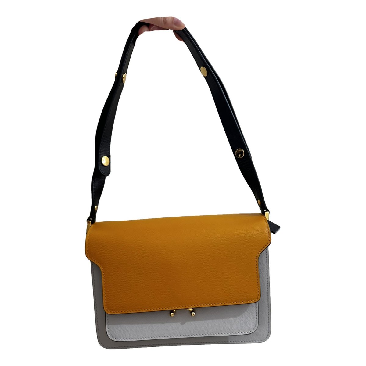 Trunk leather crossbody bag