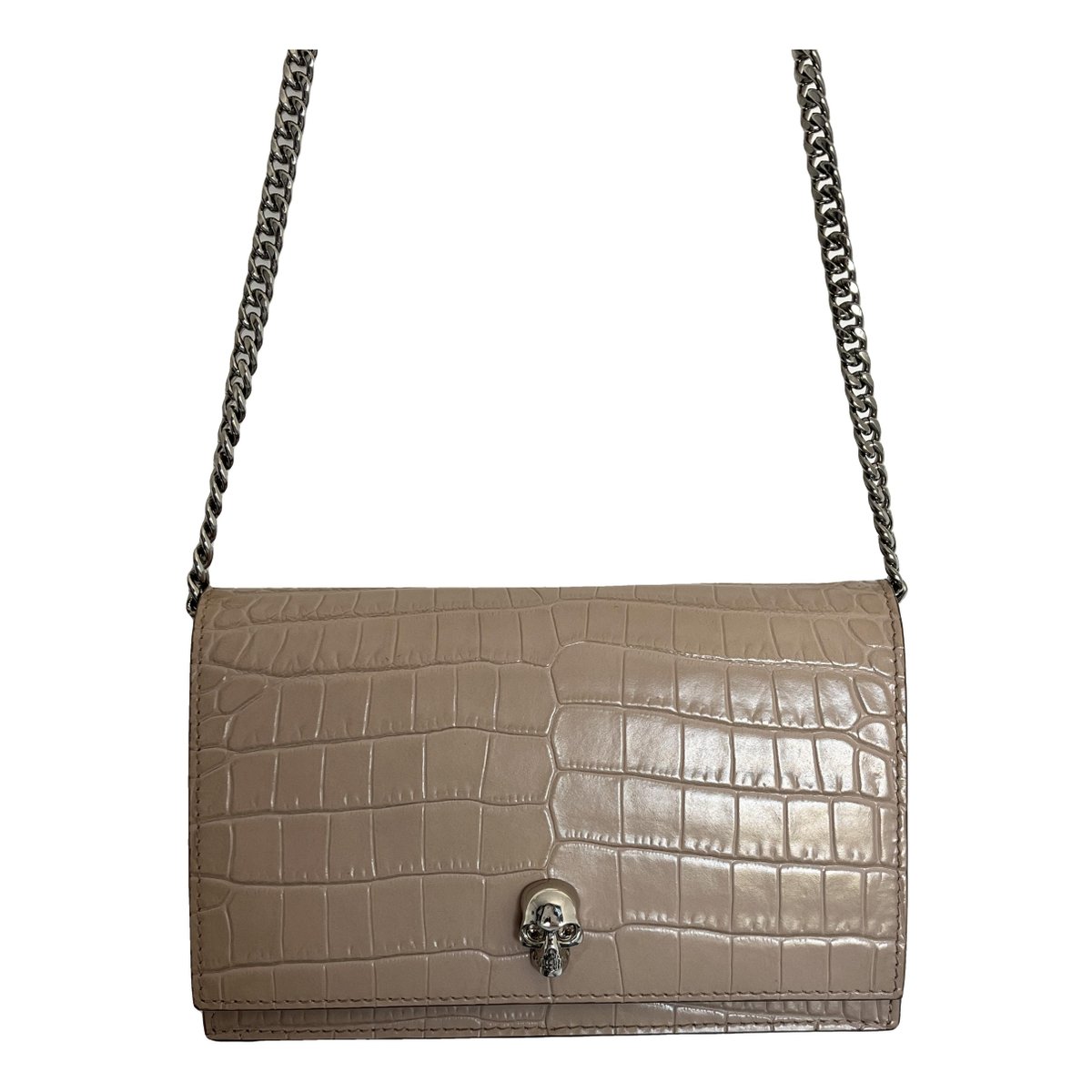 Skull leather crossbody bag