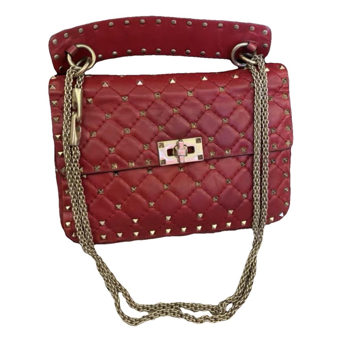 Rockstud spike leather handbag