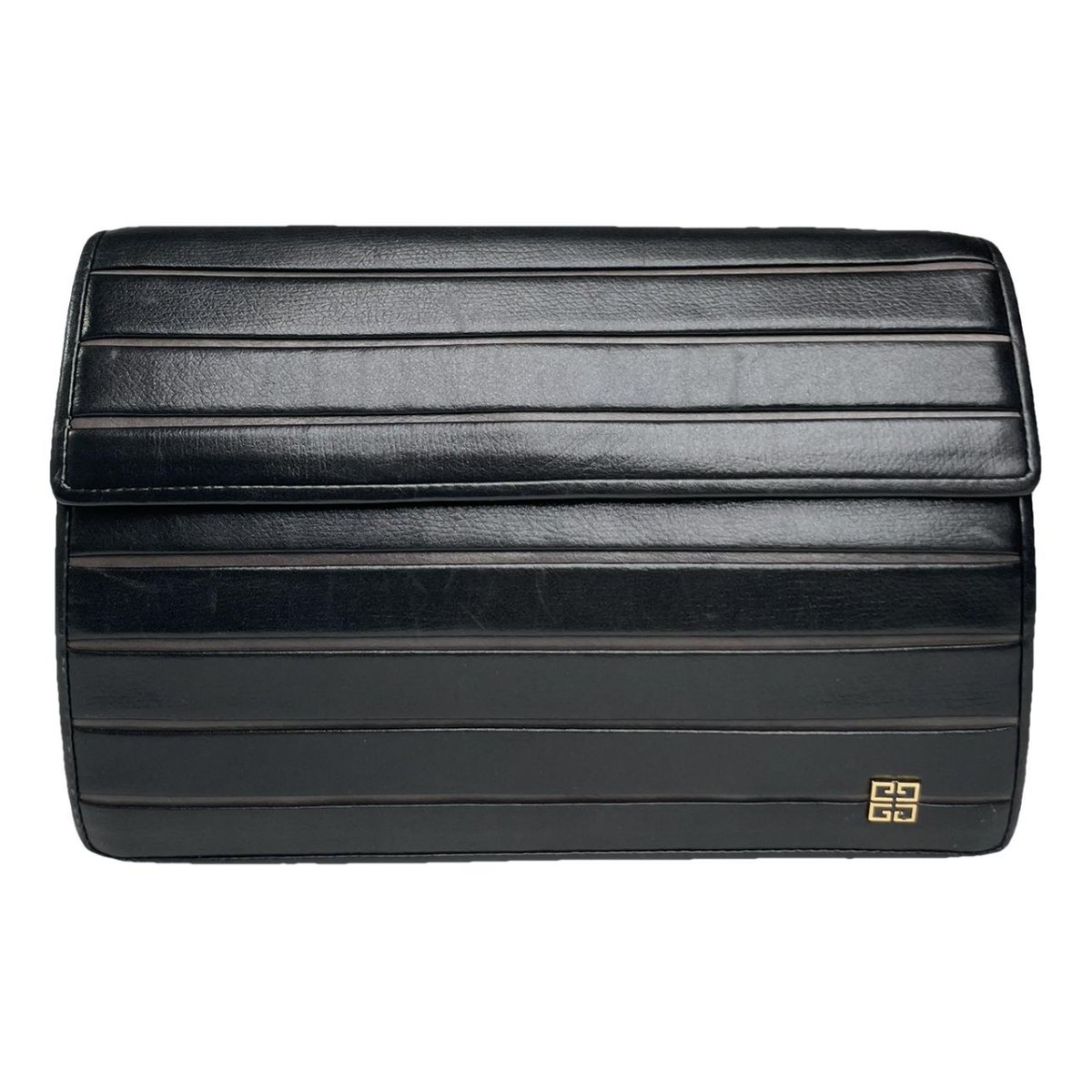 Bow Cut leather clutch bag