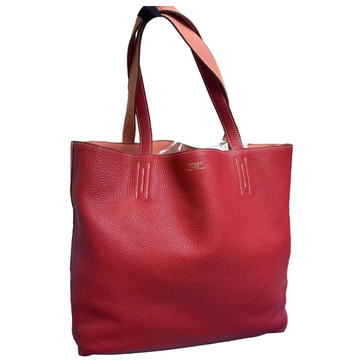 Double sens leather tote